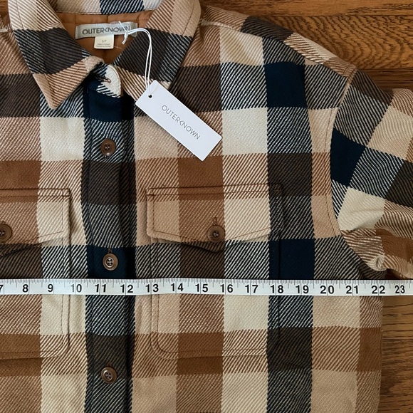 NWT Outerknown Womens Shacket Coat Jacket Plaid - Picture 7 of 11